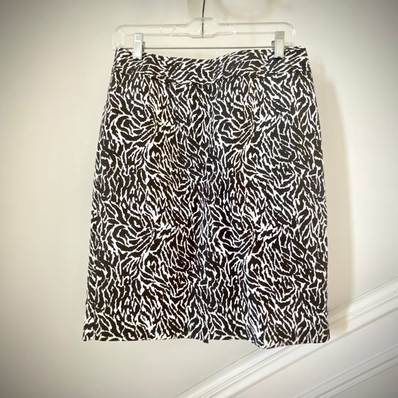 LOFT Zebra Print Silk Blend Pencil Skirt - Picture 1 of 8